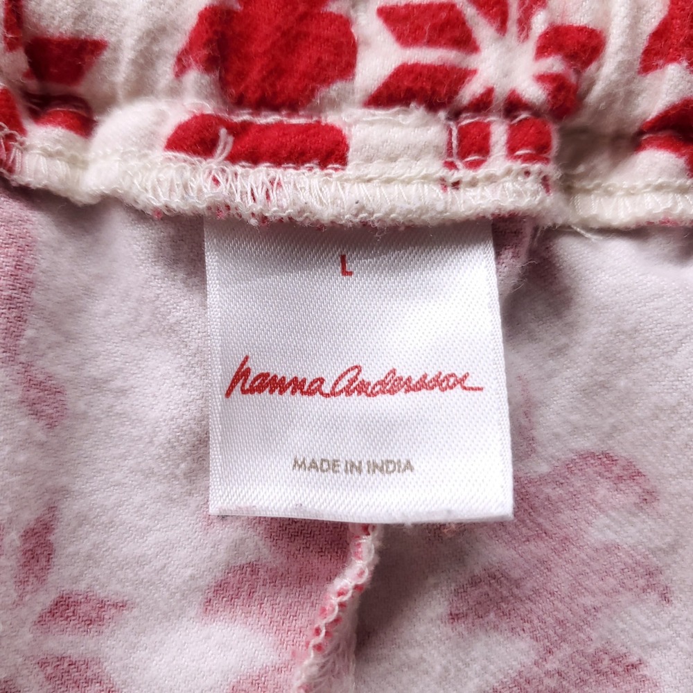 Hanna Andersson Flannel Pajama Pants Women L Red White Holiday Nordic Hygge Cozy - Picture 5 of 7